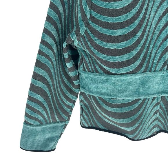 Khangura Jacket Womens Large Blue Tapestry Reversible Animal Print Art to Wear - Picture 15 of 16